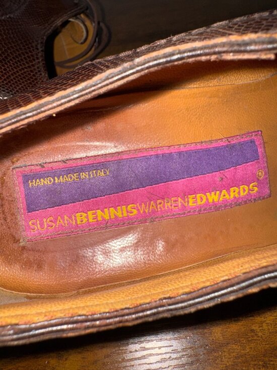 Susan Bennis Warren Edwards Lizard Split Toe Derby Shoes Italy UK 7.5 US 8.5 main image 7